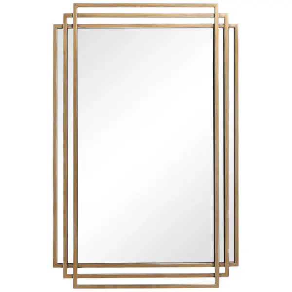 Showcasing Elegant Lines And A Timeless Style, This Mirror Features An Overlapping Solid Iron Frame Finished In A Sophisticated Distressed Brushed Gold With Silver Highlights. May Be Hung Horizontal Or Vertical. Collection: Amherst Finish: Brushed Gold With Silver Highlights Width: 23.63" Height: 36.50" Length: 1.50" Weight: 16.00 lb Extension from Wall: 1.50" Material: Iron, Mdf, Mirror Country of Origin: China Safety Rating: Indoor Only