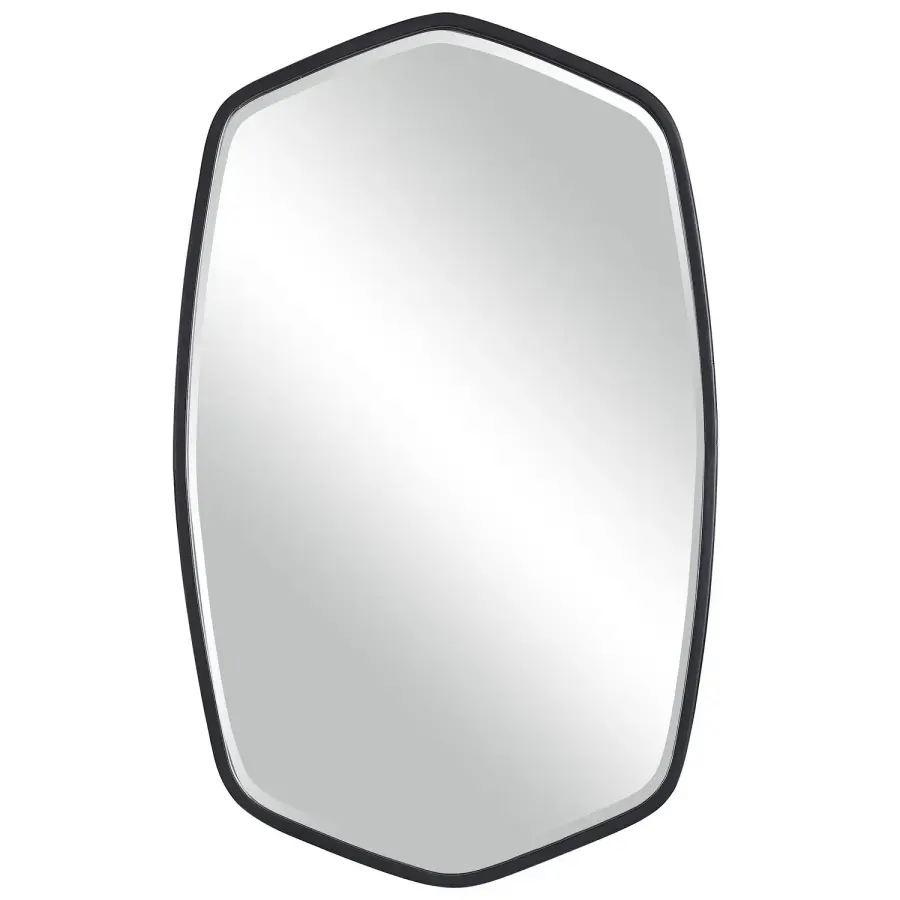 Duronia Hand-Forged Iron Wall Mirror in Satin Black