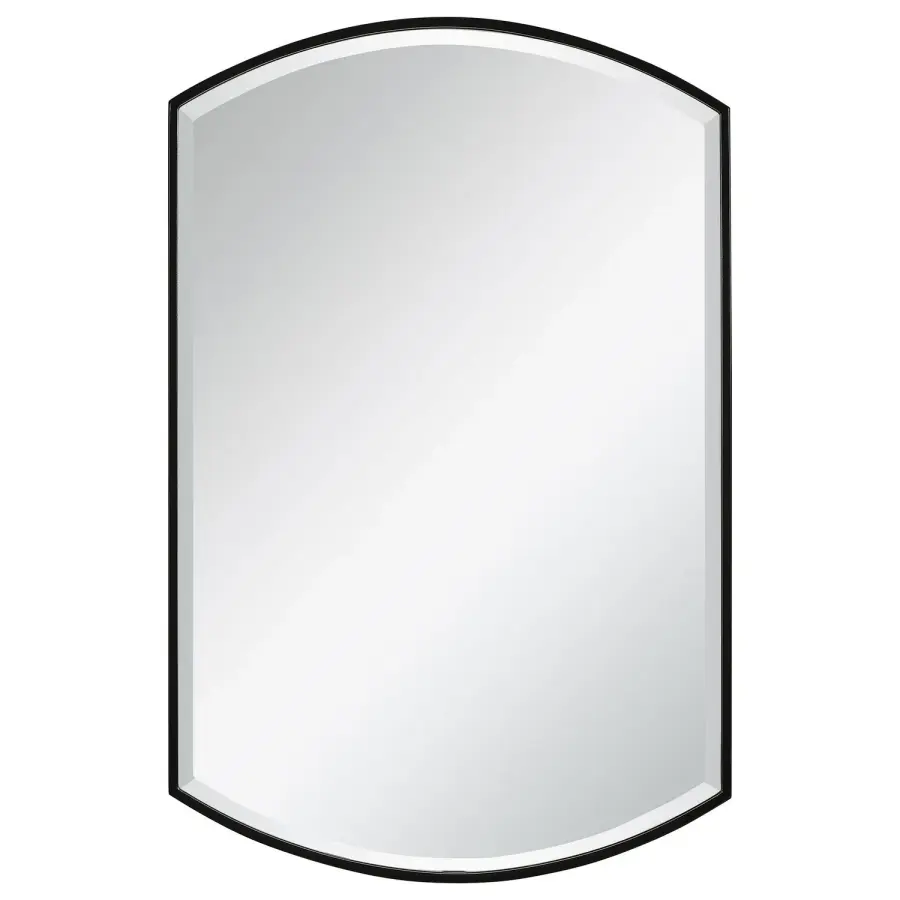Uttermost Shield Mirror in Satin Black