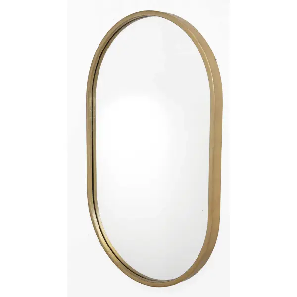 This Iron Oval Features A Lightly Antiqued Gold Leaf Finish And Linear Details. May Be Hung Horizontal Or Vertical. Collection: Varina Finish: Antiqued Gold Leaf Width: 20.00" Height: 32.00" Length: 1.50" Weight: 11.00 lb Extension from Wall: 1.50" Material: METAL Country of Origin: Malaysia Safety Rating: Indoor Only
