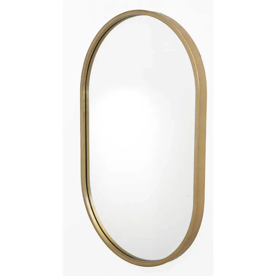 Varina Oval Mirror in Antiqued Gold Leaf