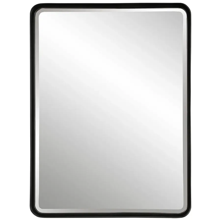 Crofton Mirror in Satin Black
