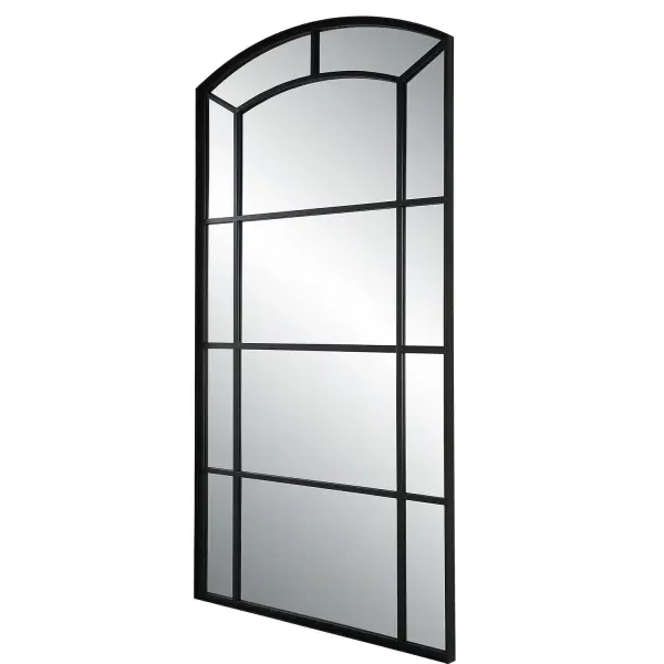 This Oversized Arch Mirror Features A Substantial Solid Iron Frame Finished In A Rich Satin Black, With A Deep Channeled Outer Edge. Collection: Camber Designer: Grace Feyock Finish: Satin Black Width: 42.13" Height: 81.75" Length: 1.63" Weight: 86.00 lb Extension from Wall: 1.63" Material: Iron, Glass, Mdf Country of Origin: Vietnam Safety Rating: Indoor Only