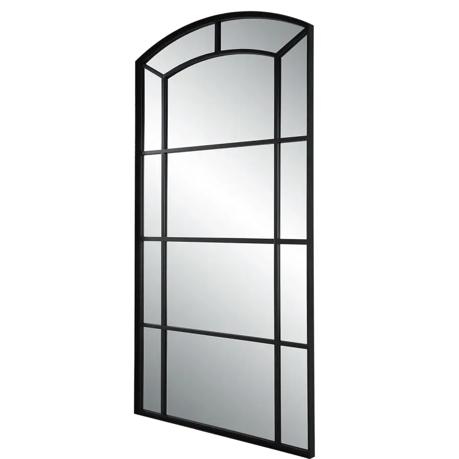Camber Oversized Arch Mirror in Satin Black