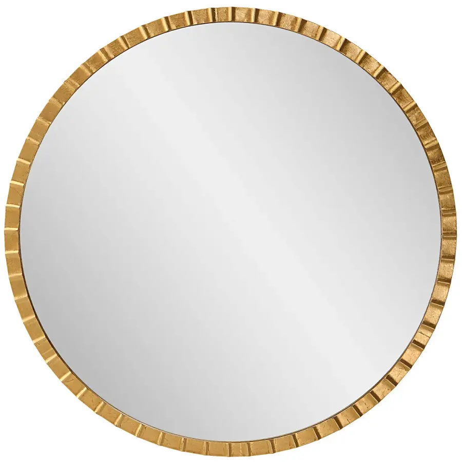 Dandridge Round Mirror in Gold Leaf