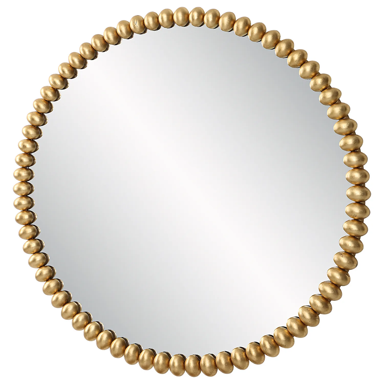 Byzantine Round Mirror in Antiqued Gold Leaf