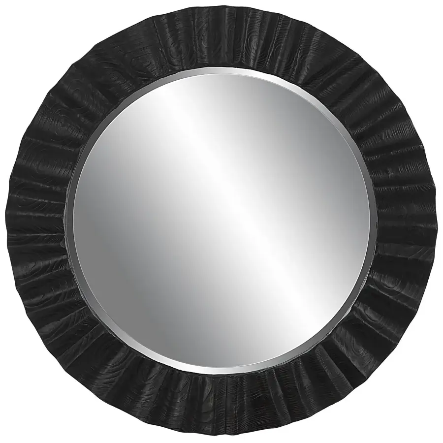 Caribou Round Mirror in Dark Espresso