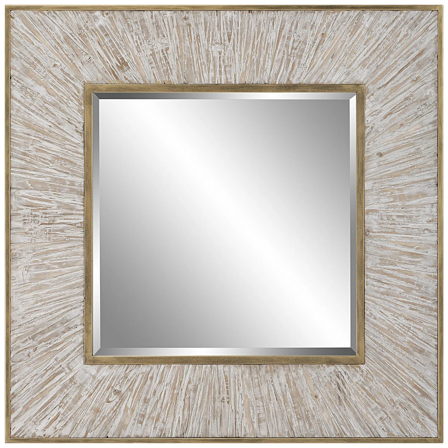 Wharton Mirror in Aged Whitewash