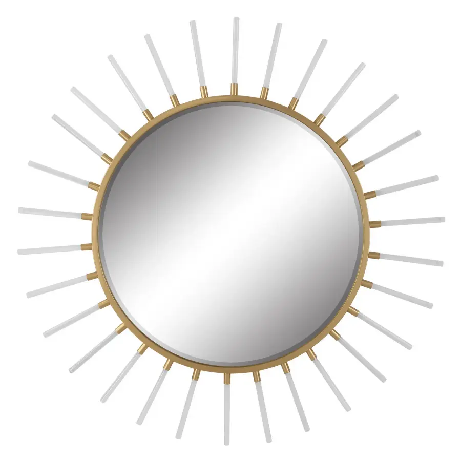 Oracle Round Mirror in Gold Leaf