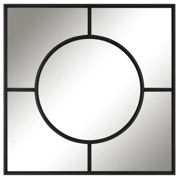 The Spurgeon Square Is Inspired By Old Warehouse Windows And Is Crafted From Solid Forged Iron With Deep Channels Finished In Satin Black. Collection: Spurgeon Designer: Grace Feyock Finish: Satin Black Width: 39.38" Height: 39.38" Length: 1.50" Weight: 35.00 lb Extension from Wall: 1.50" Material: Mdf, Mirror, Iron Country of Origin: China Safety Rating: Indoor Only