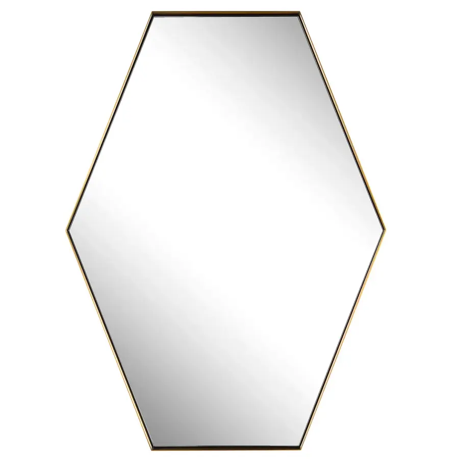 Ankara Hexagon Mirror in Brushed Brass Stainless Steel