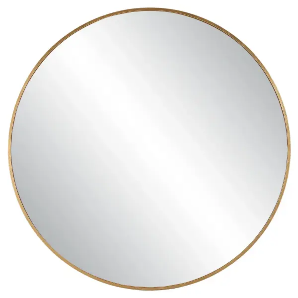 Grand In Scale, The Junius Large Features A Clean Iron Frame Finished In A Lightly Antiqued Gold Leaf. Collection: Junius Finish: Antiqued Gold Leaf Width: 60.00" Height: 60.00" Length: 1.50" Weight: 67.00 lb Extension from Wall: 1.50" Material: Mirror, Mdf, Iron Country of Origin: Vietnam Safety Rating: Indoor Only