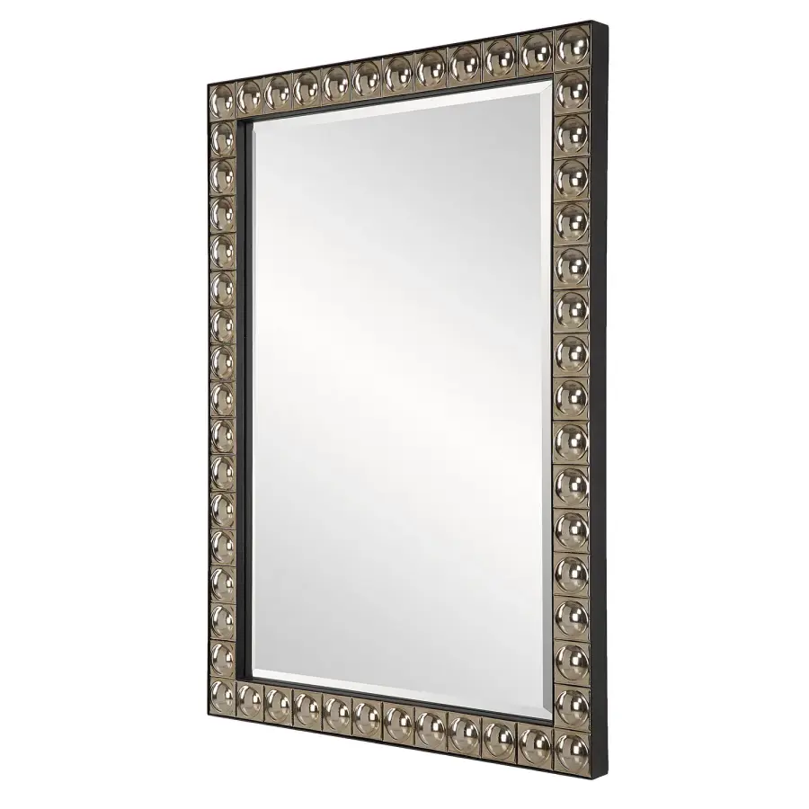 Silvio Vanity Mirror in Antiqued Silver-Champagne Plating