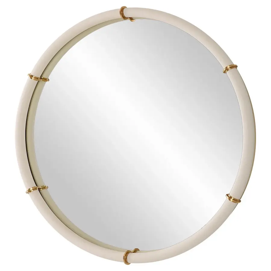 Cyprus Round Mirror in Brass Plated Steel