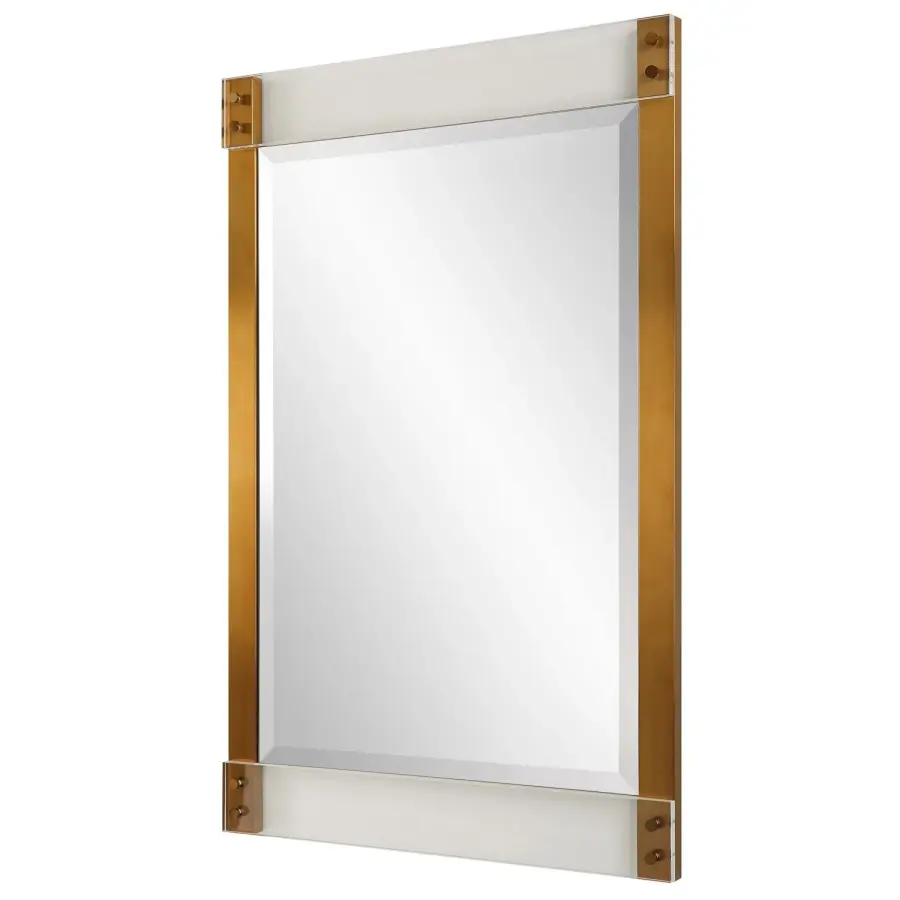 Nera Mirror in Plated Brass