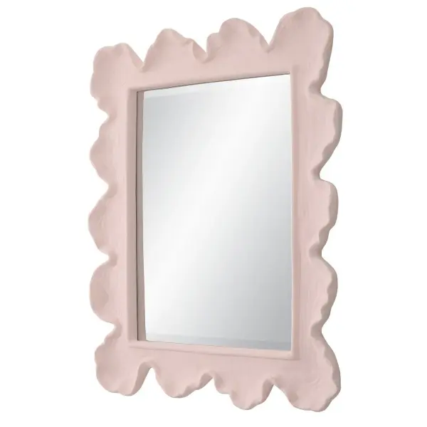 The Sea Coral, Pink Mirror Showcases A Contemporary Coastal Design With An Organic Shaped Frame Finished In A Soft Rosewater Pink With Noticeable Waves And Texture. We Are Delighted To Partner With City Of Hope, With Proceeds Benefiting Breast Cancer Research. Collection: Sea Designer: Grace Feyock Finish: Soft Rosewater Pink Width: 27.13" Height: 34.25" Length: 2.50" Weight: 26.00 lb Extension from Wall: 2.50" Material: Magnesium Oxide, Glass, Mdf, Iron Country of Origin: China Safety Rating: Indoor Only