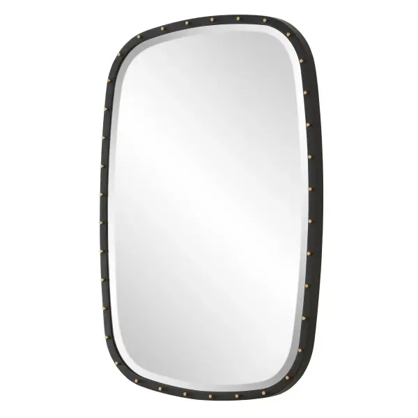 Industrial Chic Meets Modern Sophistication In This Mirror's Design. The Matte Black Iron Frame, Accented With Plated Brass Screw Caps, Adds A Touch Of Urban Style. May Be Hung Horizontal Or Vertical. Collection: Benedo Designer: Matthew Williams Finish: Matte Black Iron Width: 26.00" Height: 36.00" Length: 1.50" Weight: 27.07 lb Extension from Wall: 1.50" Material: Metal, Mirror, Mdf Country of Origin: China Safety Rating: Indoor Only