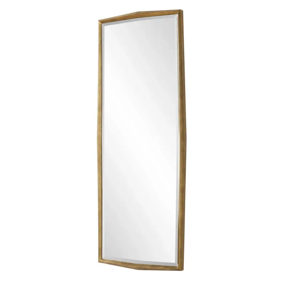 On Point Tall Mirror in Antiqued Gold Leaf