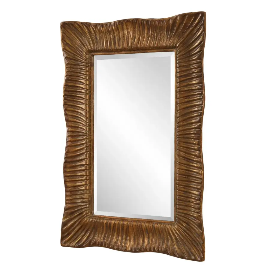 Emerson Mirror in Antiqued Gold Leaf