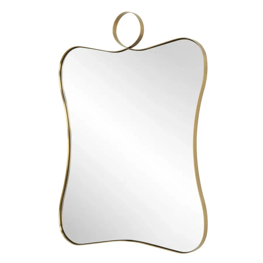 Talia Curved Mirror in Antique Brass