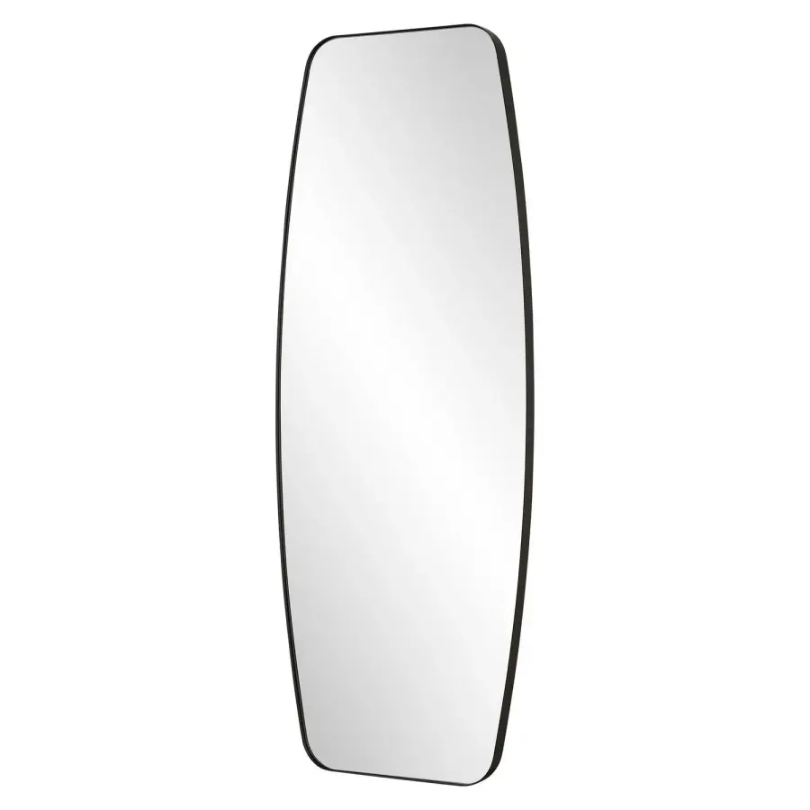 Caspian Mirror in Satin Black