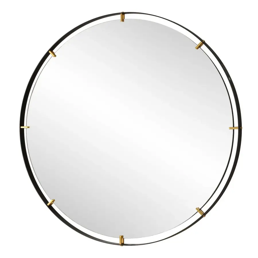 Uttermost Grand Pendulum Round Mirror in Antiqued Gold