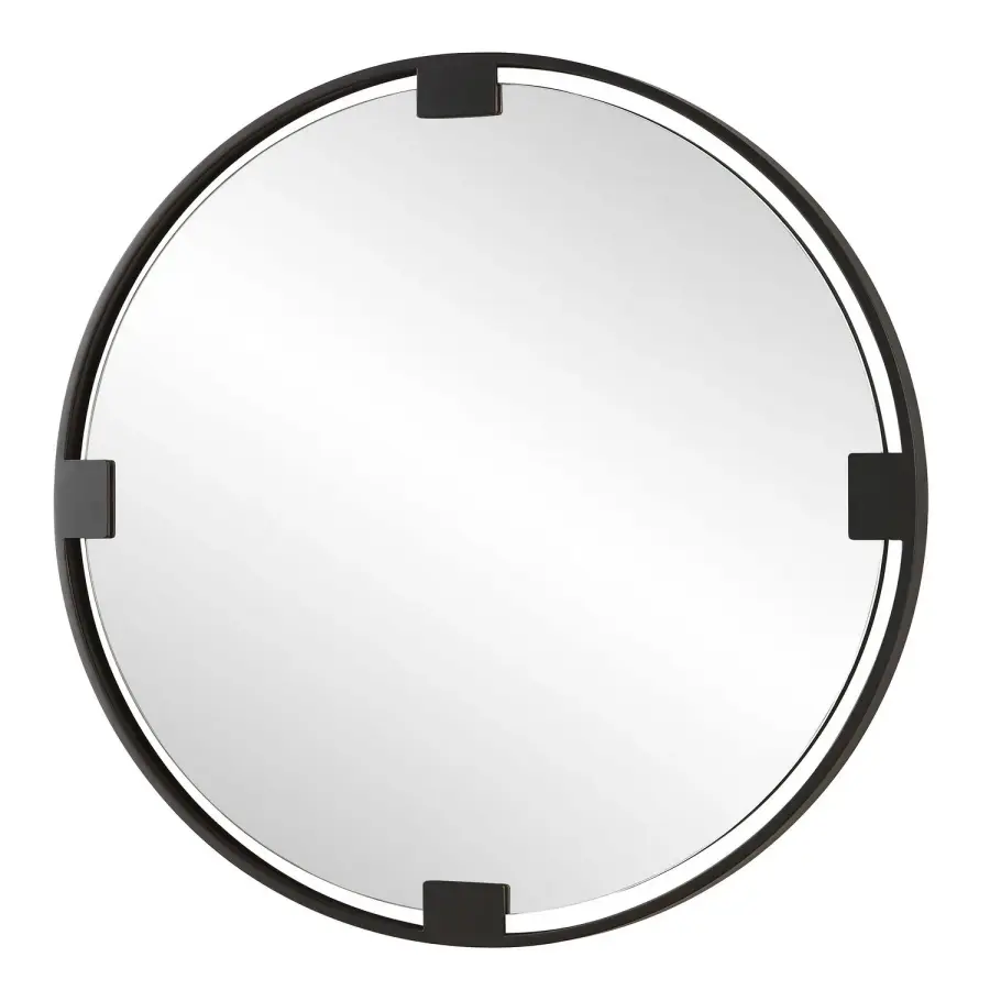 Cornelia Round Mirror in Dark Bronze