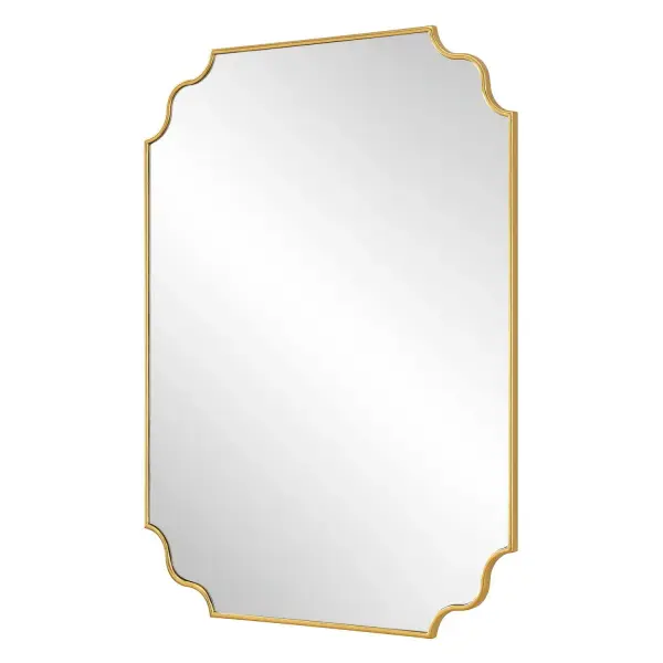 Elevate Your Space With This Updated Traditional Mirror Featuring A Petite Frame, Adorned With Graceful Curves, Finished In A Lightly Antiqued Gold Leaf Adding A Touch Of Timeless Elegance To Any Room. May Be Hung Horizontal Or Vertical. Collection: Lennyn Designer: Matthew Williams Finish: Antiqued Gold Leaf Width: 30.00" Height: 40.00" Length: 0.75" Weight: 26.96 lb Extension from Wall: 0.75" Material: Mirror , Mdf Country of Origin: Vietnam Safety Rating: Indoor Only