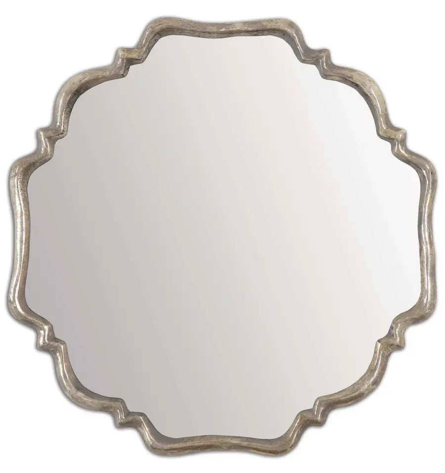 Valentia Mirror in Oxidized Silver w/Rust Gray