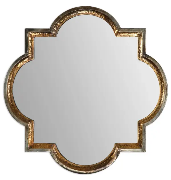 Hammered Metal Frame Featuring A Two-toned Plated Finish In Heavily Antiqued Copper-gold And Oxidized Silver Champagne. Collection: Lourosa Finish: Antiqued Gold And Oxidized Silver Champagne Width: 39.75" Height: 39.75" Length: 1.50" Weight: 29.00 lb Extension from Wall: 1.50" Material: Metal Country of Origin: China Safety Rating: Indoor Only