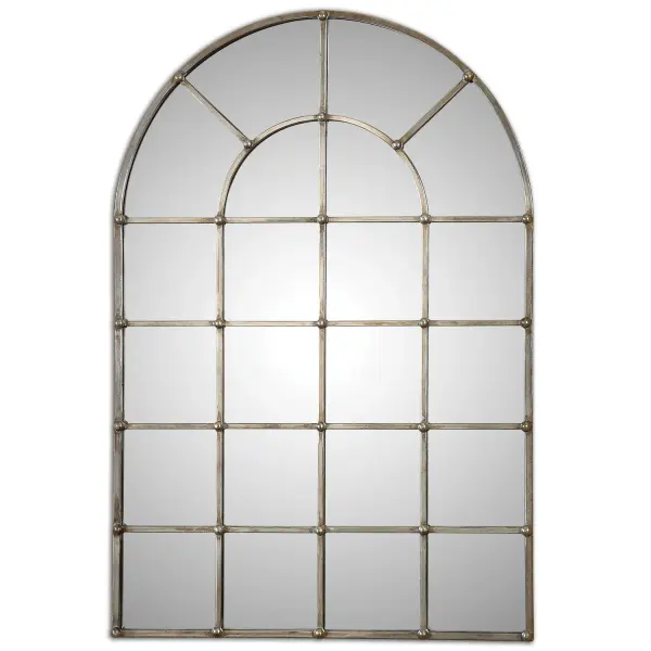 Frame Is Made Of Hand Forged Metal Finished In An Oxidized Plated Silver. Collection: Barwell Arch Finish: Oxidized Silver Width: 29.50" Height: 44.13" Length: 1.38" Weight: 26.00 lb Extension from Wall: 1.38" Material: Metal Country of Origin: China Safety Rating: Indoor Only