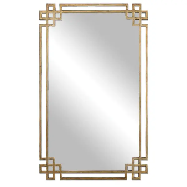 Ornate, Hand Forged Metal Frame Finished In Plated, Oxidized Gold With Light Antiquing. May Be Hung Horizontal Or Vertical. Collection: Devoll Designer: Grace Feyock Finish: Oxidized Gold Width: 22.75" Height: 36.63" Length: 1.00" Weight: 17.00 lb Extension from Wall: 1.00" Material: Mirror, Iron, Mdf Country of Origin: China Safety Rating: Indoor Only
