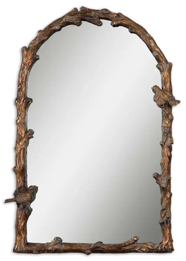 Distressed Antiqued Gold Leaf Frame With A Gray Glaze. Collection: Paza Designer: Grace Feyock Finish: Antiqued Gold Leaf w/Gray Glaze Notes: Distressed antiqued gold leaf frame with a gray glaze. Width: 26.75" Height: 36.75" Length: 2.50" Weight: 25.00 lb Extension from Wall: 2.50" Material: Metal & Resin Country of Origin: China Safety Rating: Indoor Only