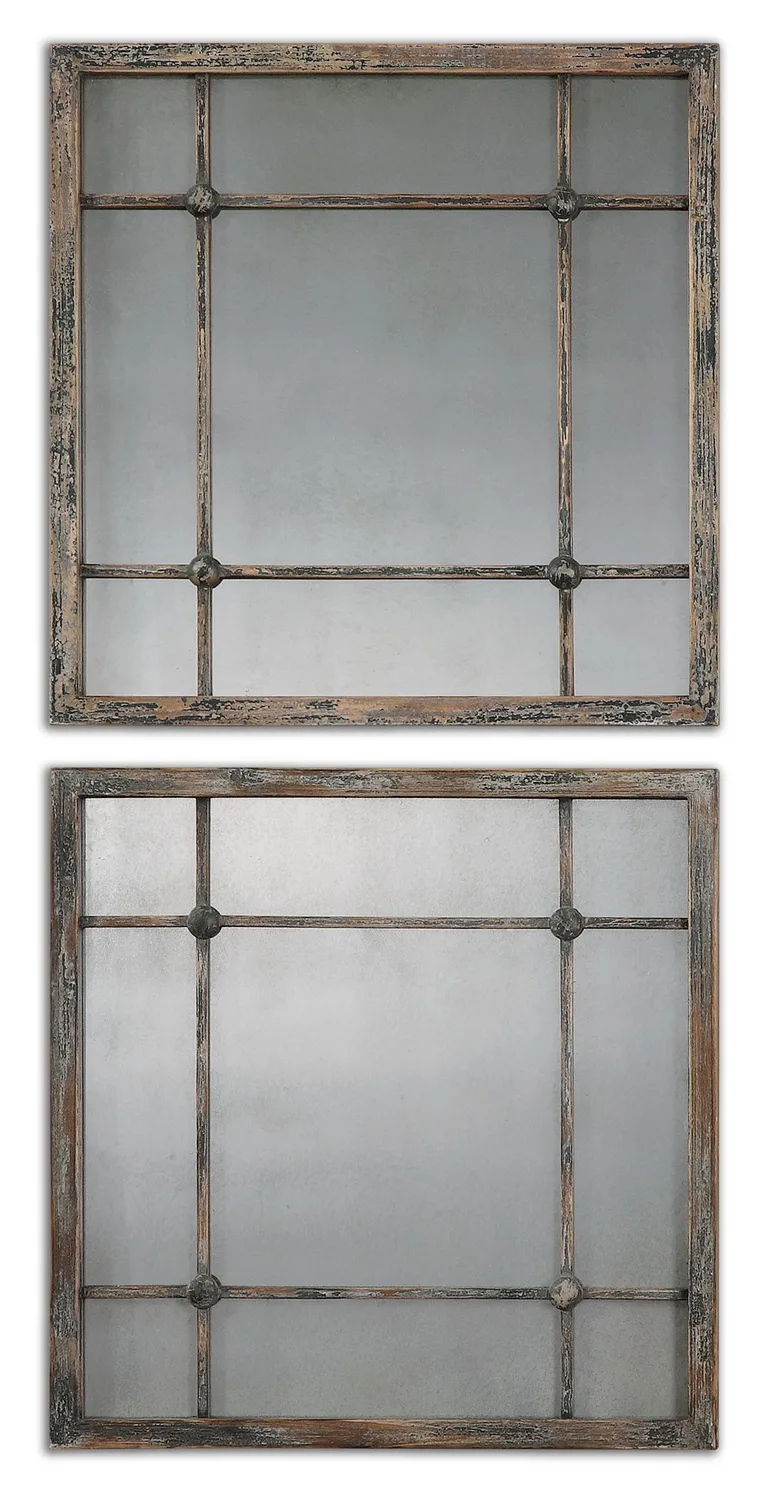 Saragano Mirror, Set of 2 - Blue with Aged Ivory