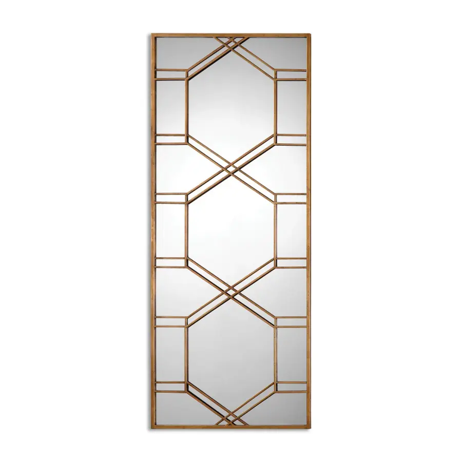 Kennis Mirror in Antiqued Gold Leaf