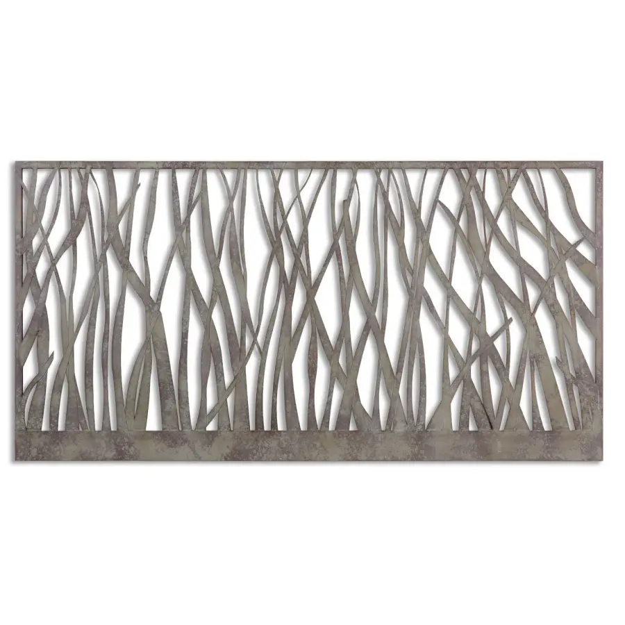 Amadahy Hand-Forged Metal Wall Art in Rust-Olive with Aged Gray