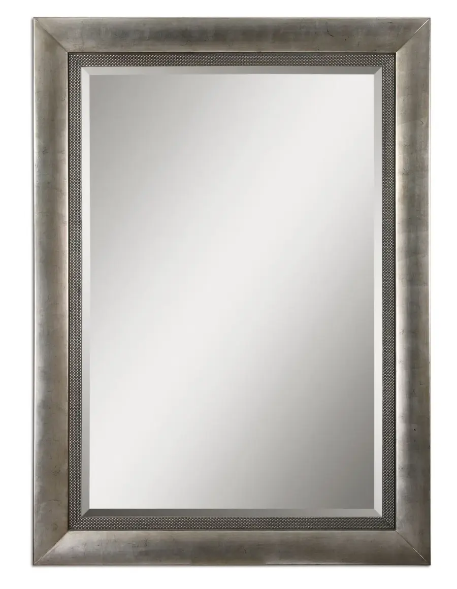 Gilford Mirror in Antiqued Silver Leaf w/Black