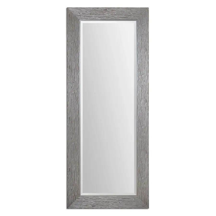Amadeus Mirror in Metallic Silver w/Heavy Taupe Gray