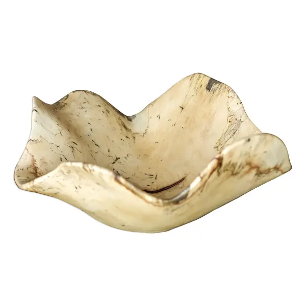 A raw, tamarine wood bowl showcasing natural grain variation. Handcrafted in Indonesia, each piece is unique — ideal for adding organic texture to any tabletop.