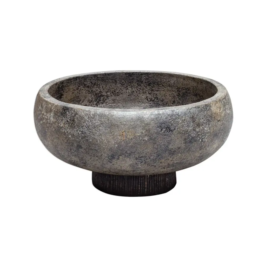 Brixton Terracotta Bowl in Aged Black With Gold