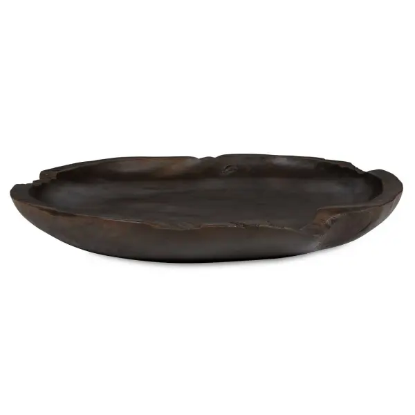 A uniquely handcrafted teak bowl with a natural, organic edge that brings rustic warmth and artisanal character to tables indoors or out.