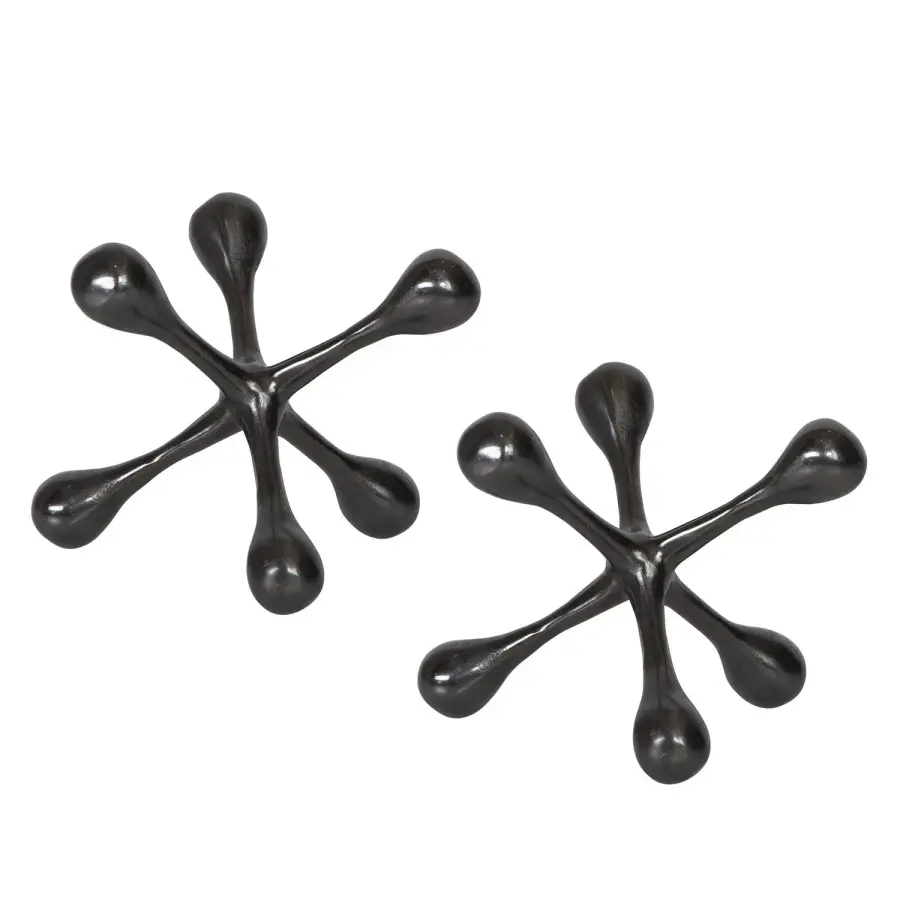 Harlan Decorative Objects, Set of 2 in Black Nickel