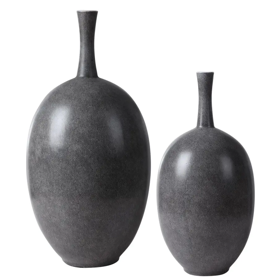 Riordan Marbled Ceramic Vases, Set of 2
