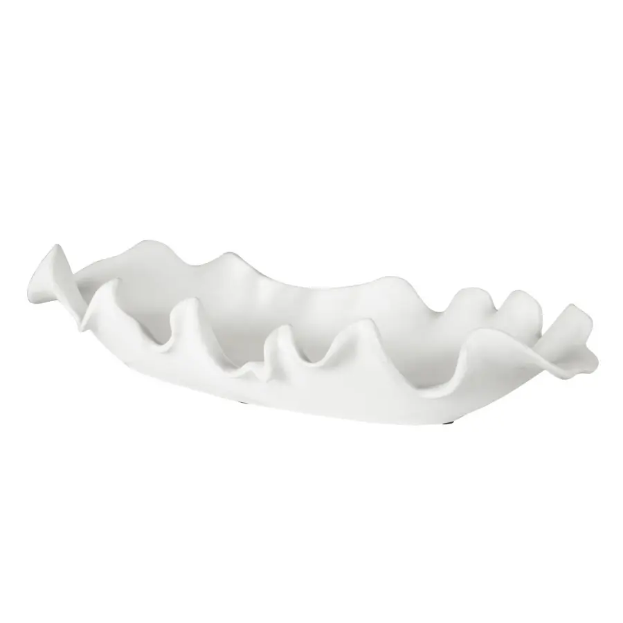Uttermost Ruffled Bowl in Matte White