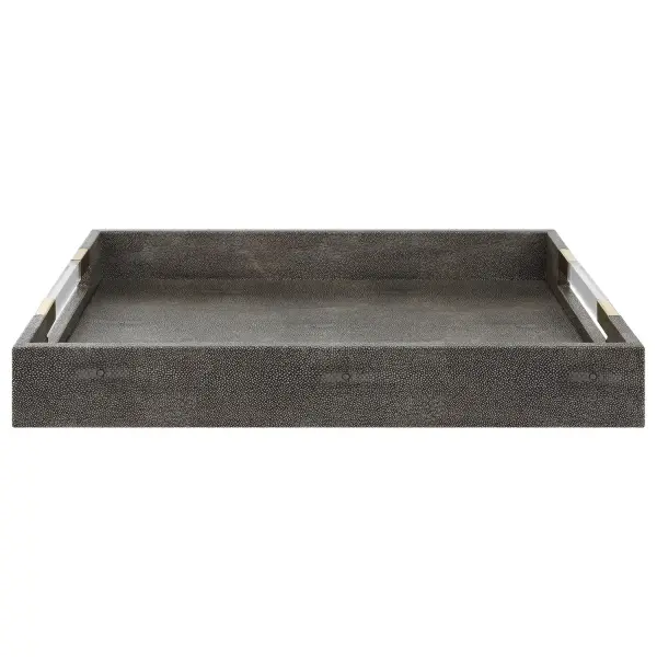Wessex Gray Faux Shagreen Decorative Tray