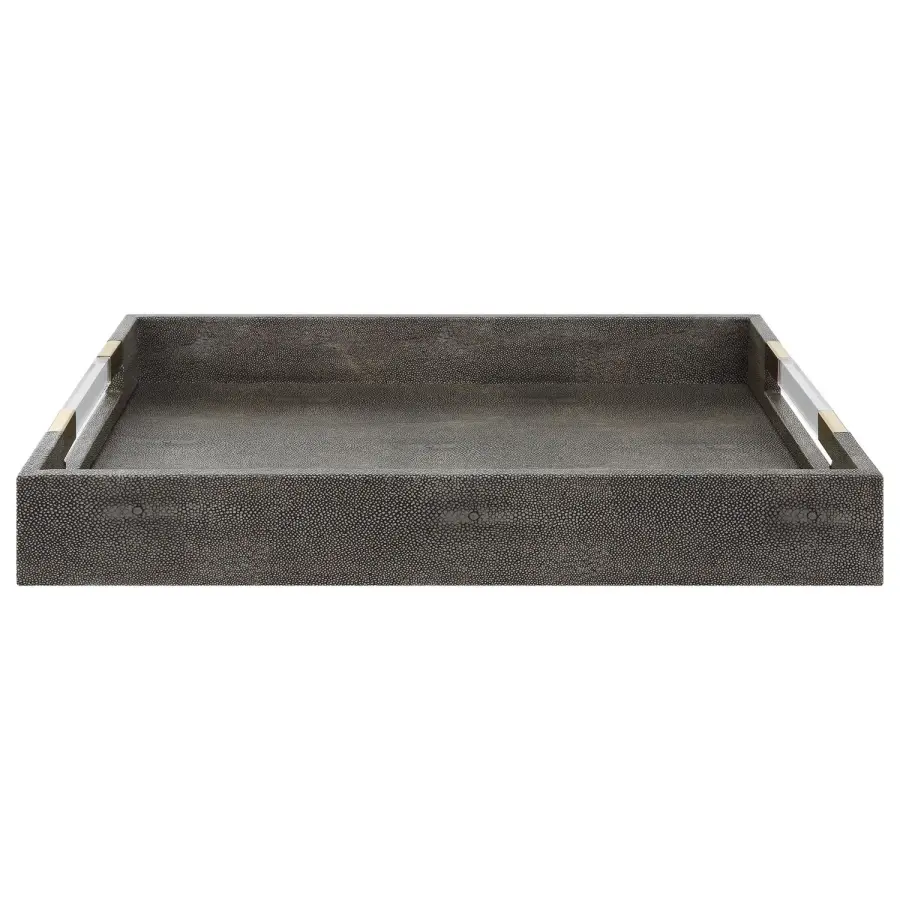 Wessex Gray Faux Shagreen Decorative Tray