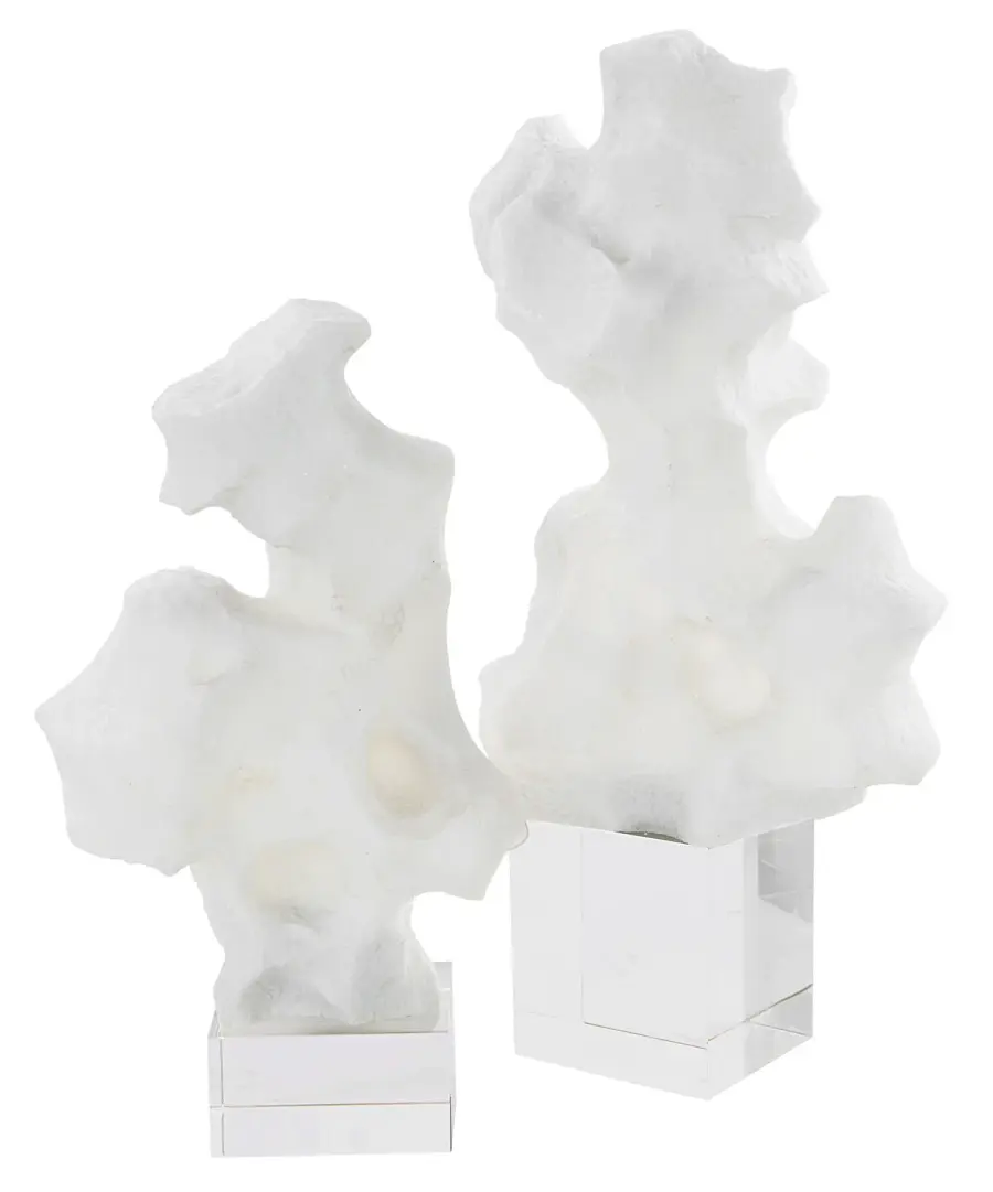Remnant Sculptures, Set of 2 in White