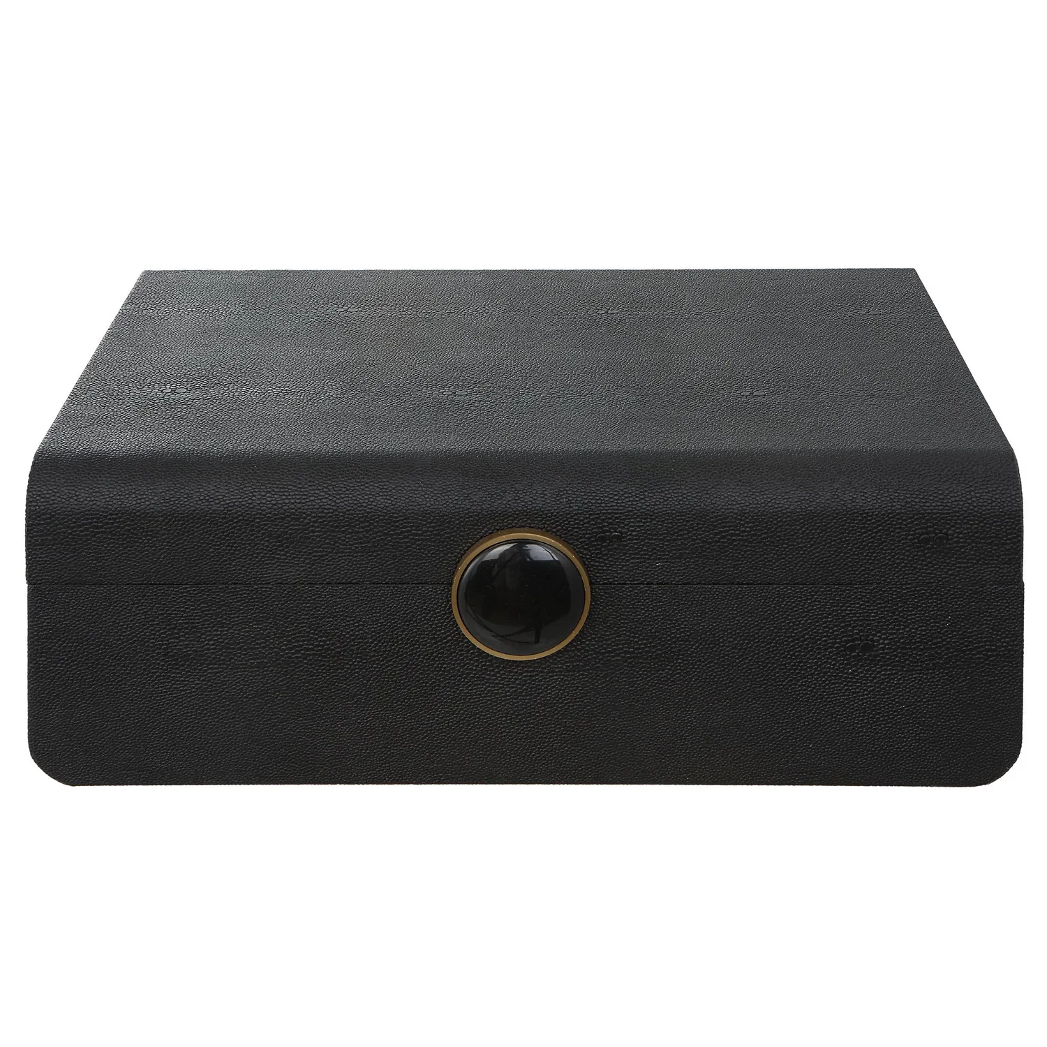 Uttermost Lalique Black Shagreen Decorative Box