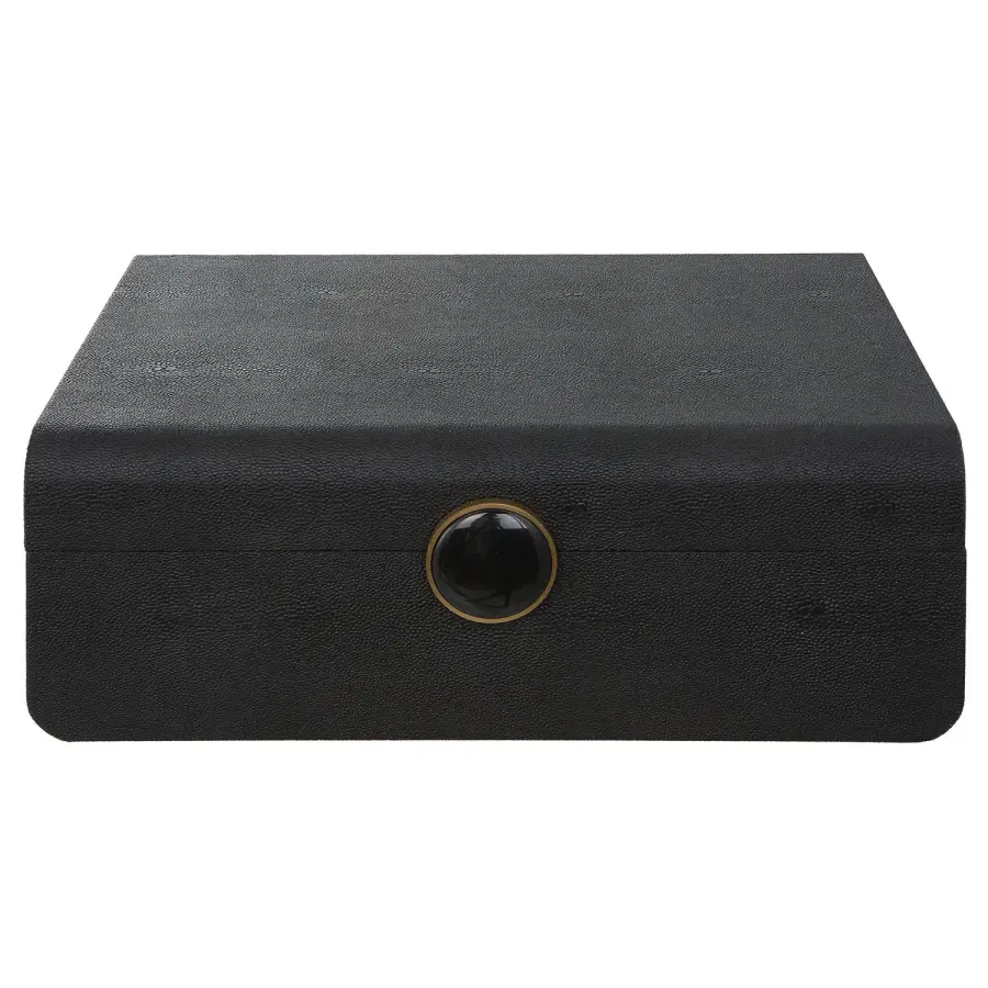 Uttermost Lalique Black Shagreen Decorative Box