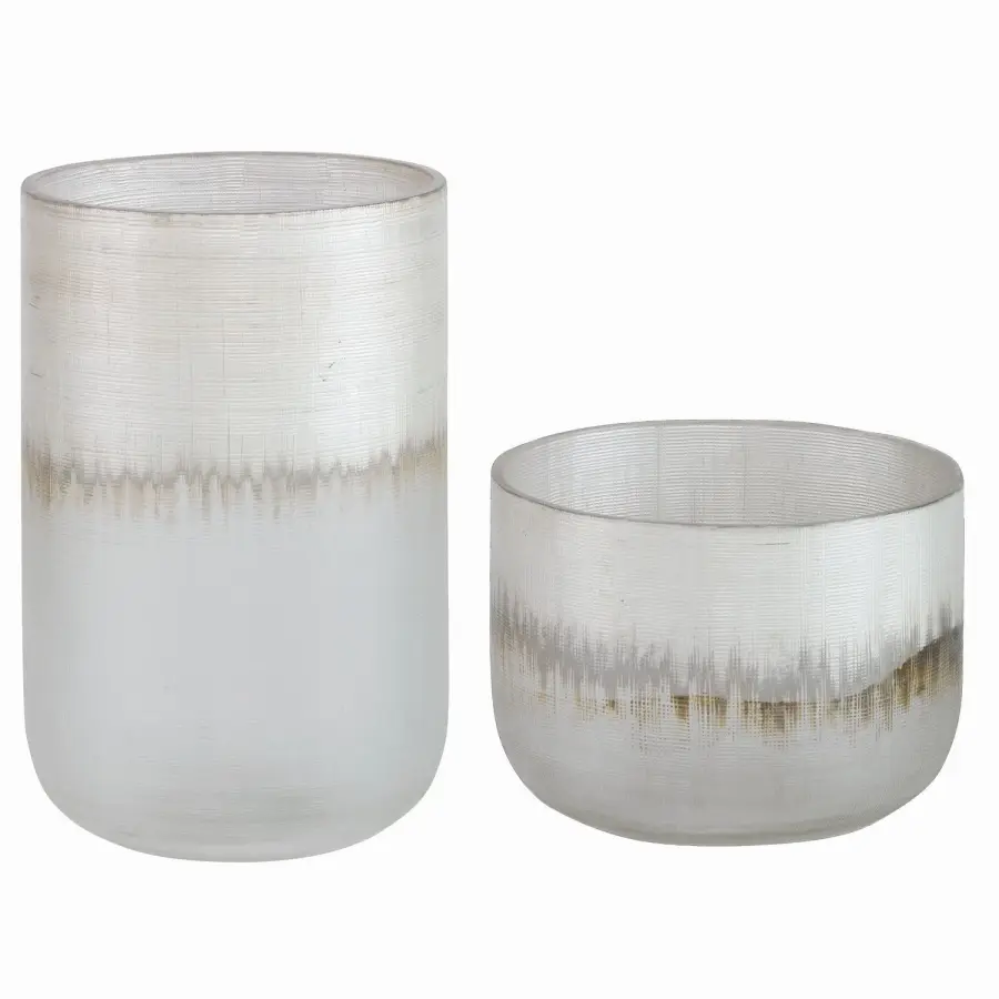 Frost Vases, Set of 2 in Silver